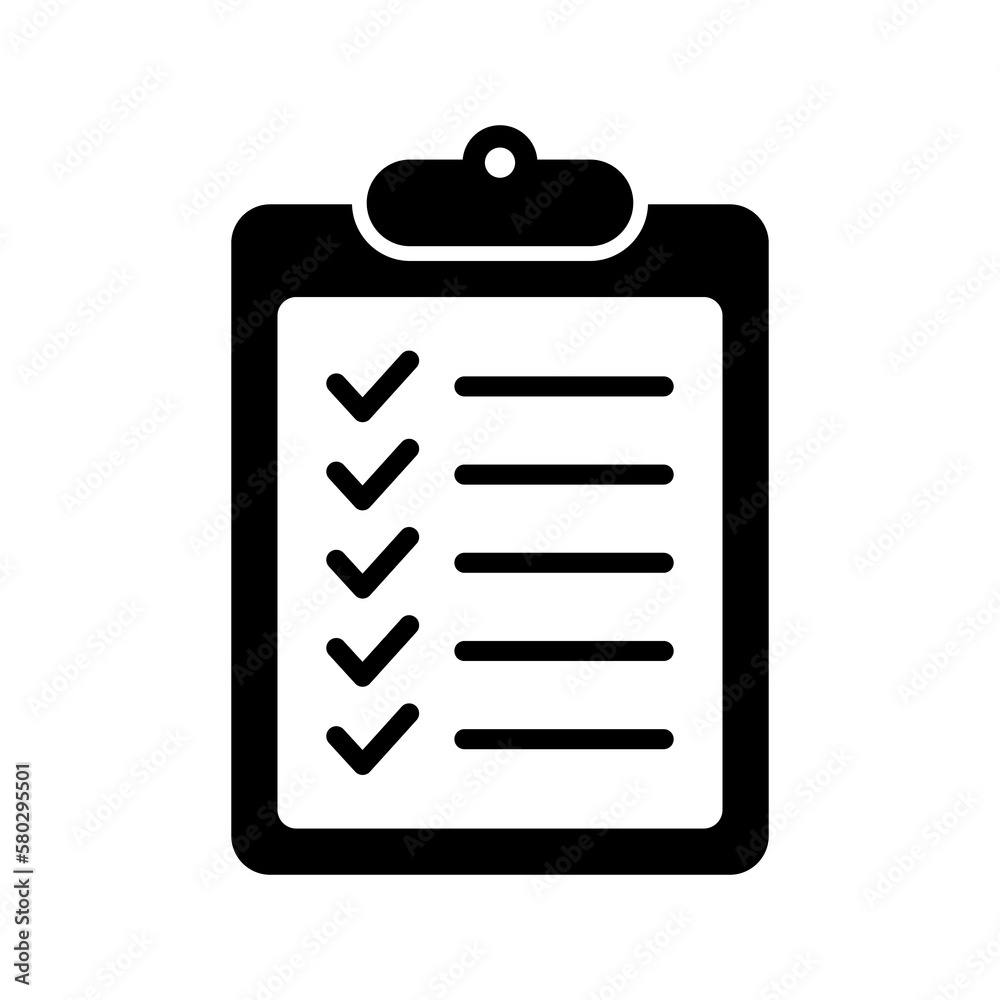 Clipboard and checklist icon. Project management, questionnaire icon. To do list vector icon for web site and app design. Clipboard and checklist icon. Project management, questionnaire icon. To do list vector icon for web site and app design.