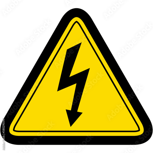 Sticker Warning Danger Electrical Lightning Logo Symbol Icon 