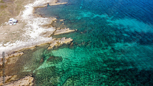 Drone view on the sea in Croatia