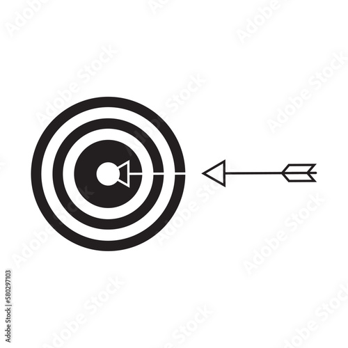 Bullseye arrow in target, manage to goal, reach to task