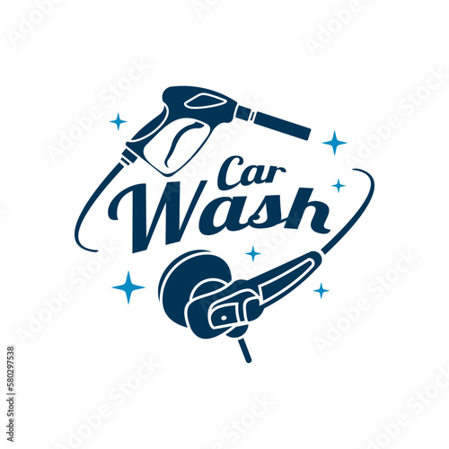 logo auto detailing car wash template illustration