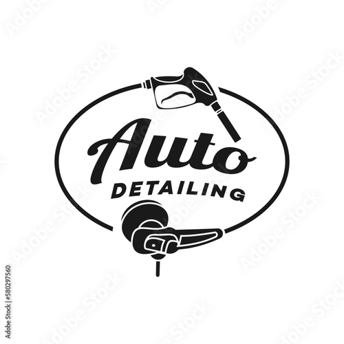 logo auto detailing wash template illustration
