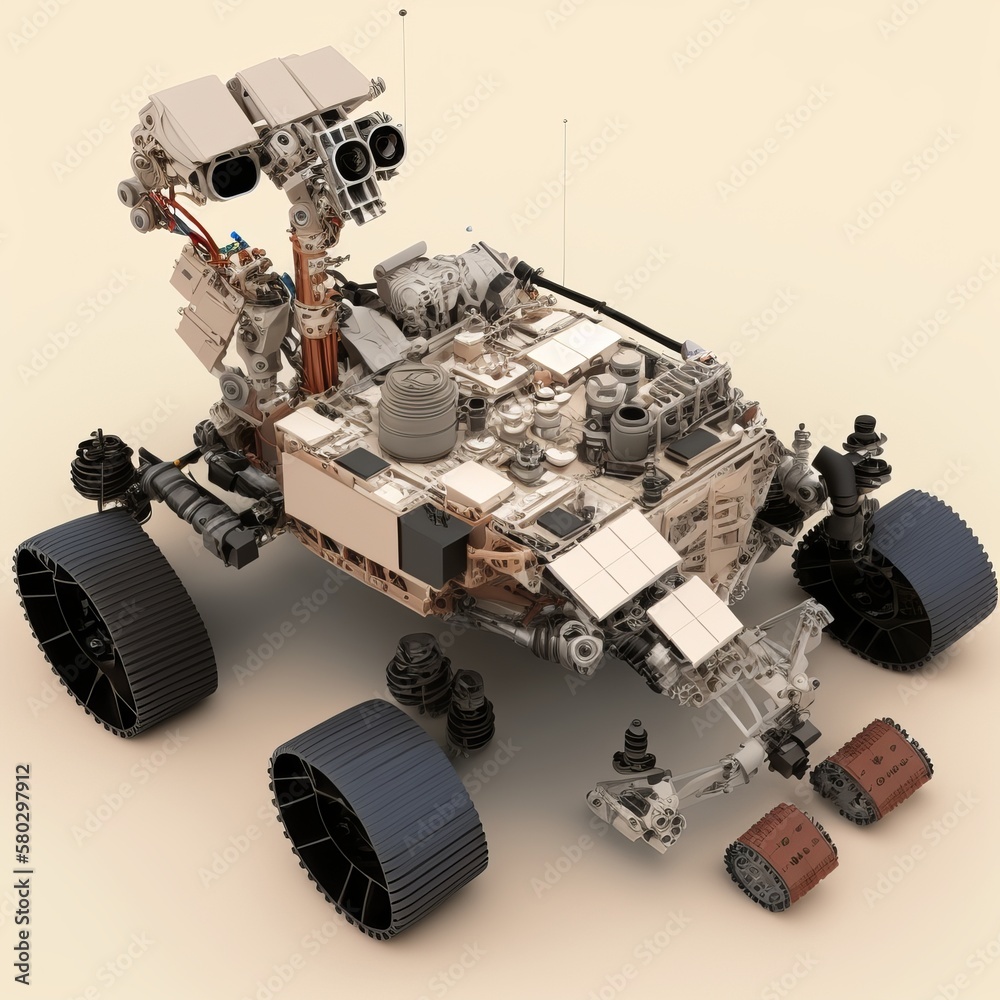 Naklejka premium Mars Rover, generative ai.