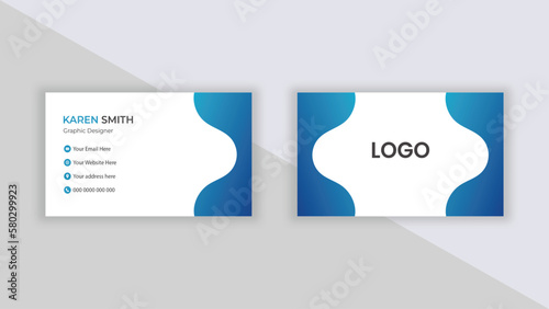   exceptional progressive blue gradient  color abstract Business Card design Template 