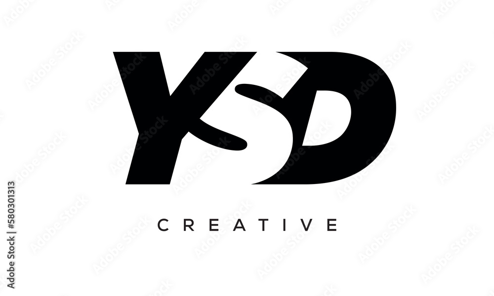 YSD letters negative space logo design. creative typography monogram vector
