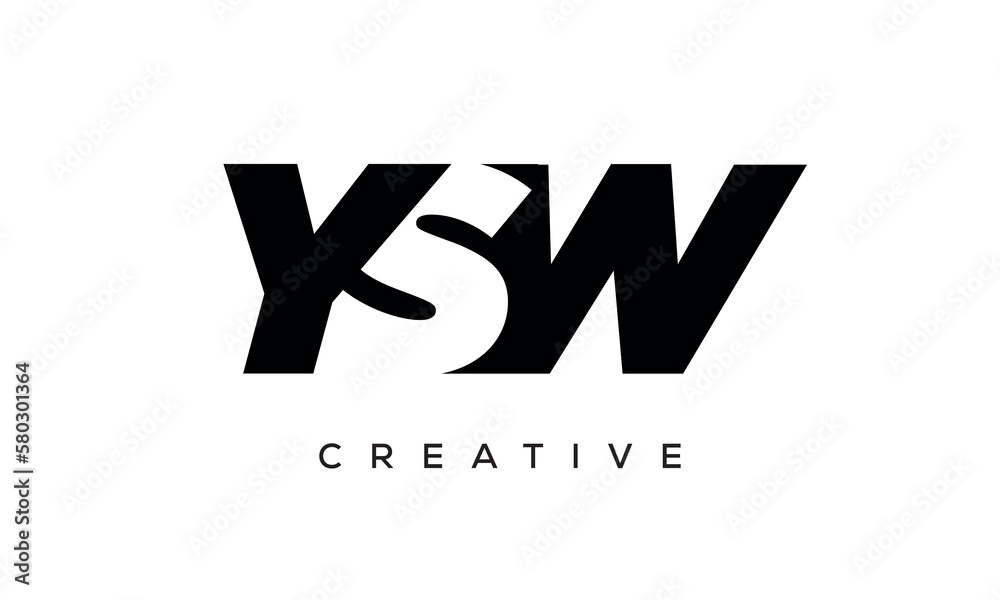 YSW letters negative space logo design. creative typography monogram vector