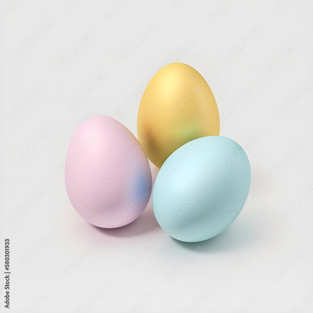 Colorful spring Easter eggs on a white backround isolated AI generated Colorful spring Easter eggs on a white backround isolated AI generated
