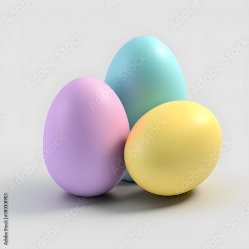 Colorful spring Easter eggs on a white backround isolated AI generated