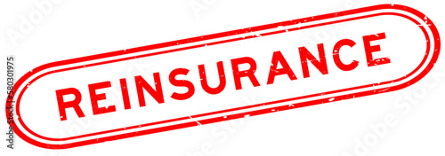 Grunge red reinsurance word rubber seal stamp on white background