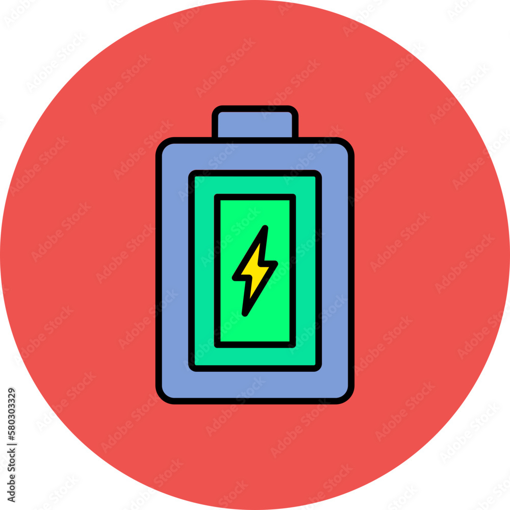 Battery Multicolor Circle Filled Line Icon Battery Multicolor Circle Filled Line Icon