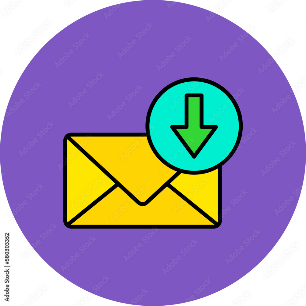 Receive Multicolor Circle Filled Line Icon Receive Multicolor Circle Filled Line Icon