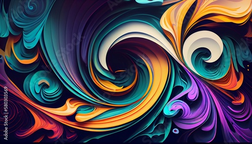swirling patterns with a marbled texture  bright and bold colors  Generative AI  illustration