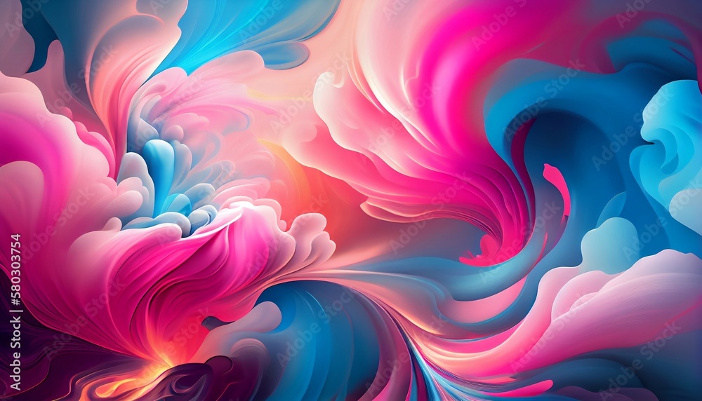 Fototapeta premium bright and muted colors swirling and dreamy abstract background, Generative AI, illustration