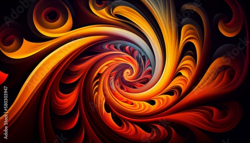 a gradient of warm colors  such as reds  oranges  and yellows  to create a swirling flame pattern  Generative AI  illustration