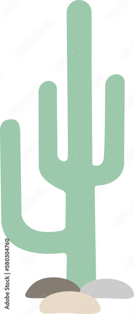 Vector flat cactus. Natural hand drawing element with desert plant on transparent background Vector flat cactus. Natural hand drawing element with desert plant on transparent background