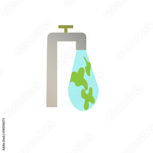 illustration of tap water open wtih running water world waterday drop of world water photo