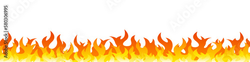 Flame on a white background. Fire illustration for design - vector
