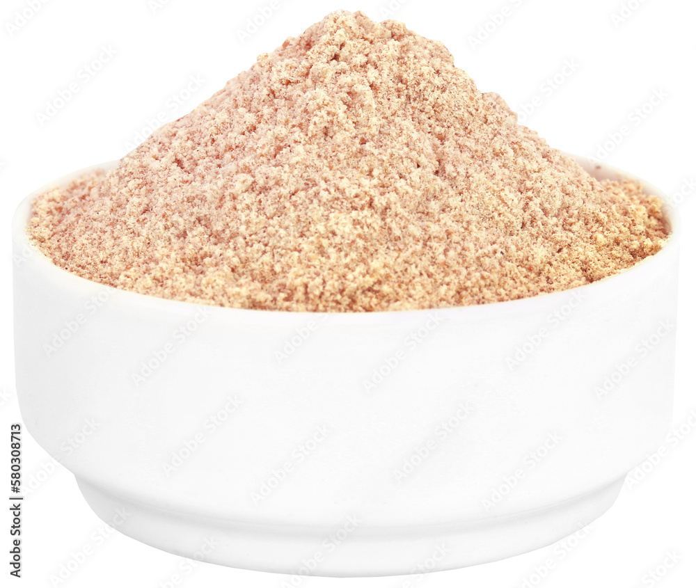 Fresh brown flour in a bowl Fresh brown flour in a bowl