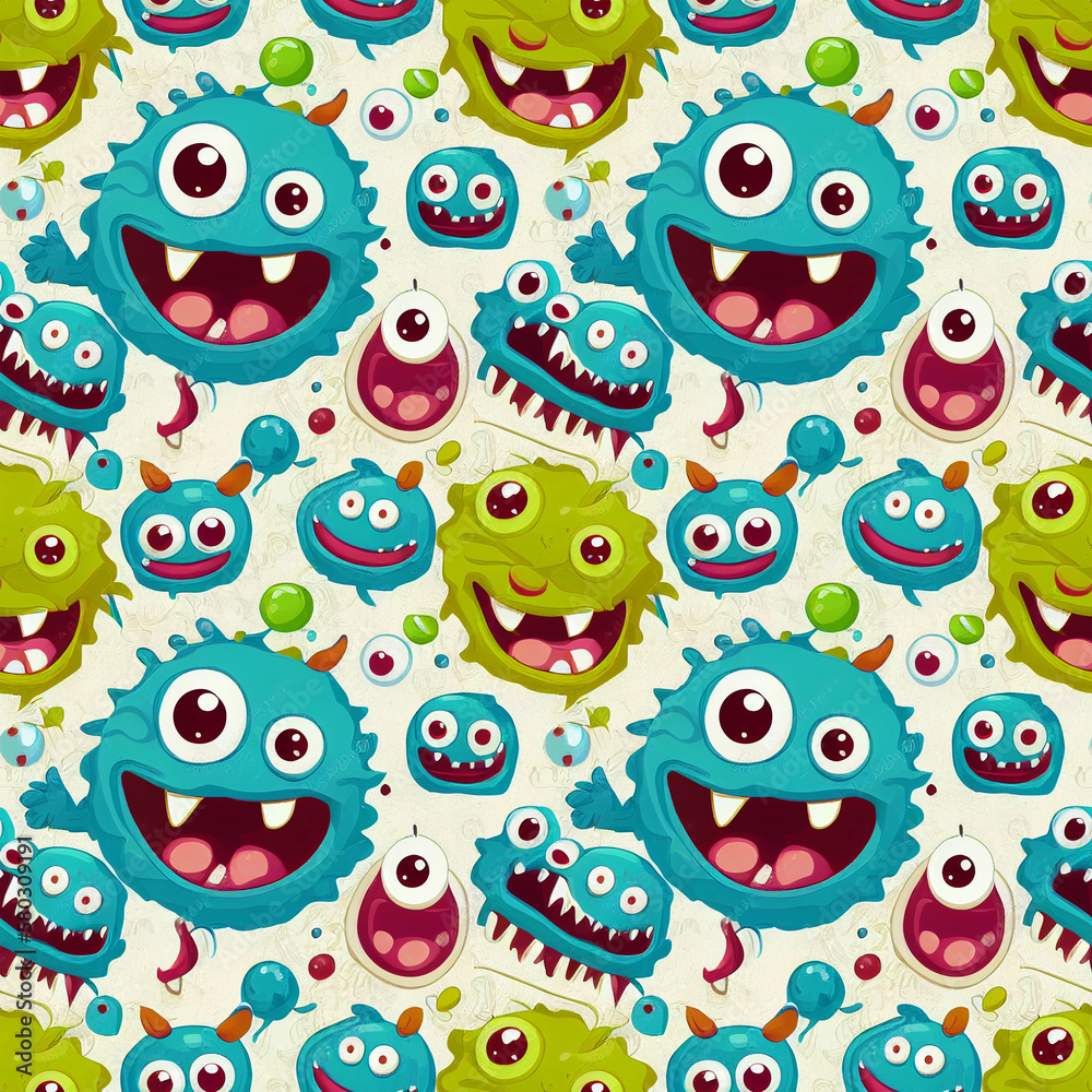 funny monsters seamless pattern for your design funny monsters seamless pattern for your design