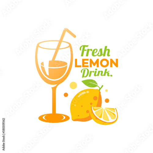 fresh lemon drink vector template illustration