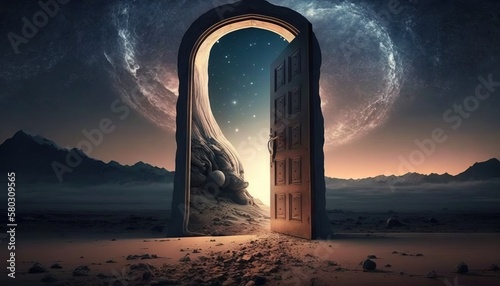 Canvas Print Mysterious door to heavens