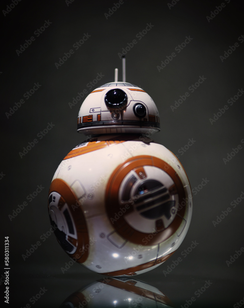 Fototapeta premium Bangkok Thailand. April 30 2018. Star Wars figure. portrait images. toy figures characters model standing.