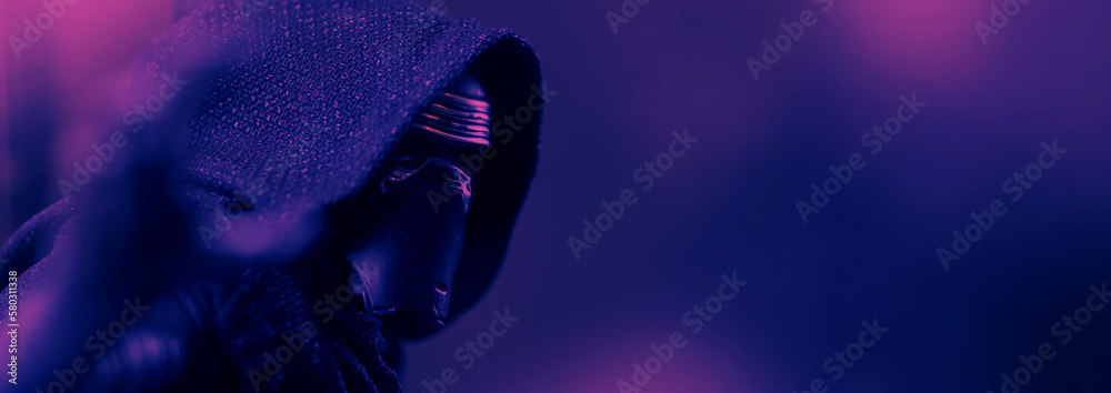 Naklejka premium Bangkok Thailand. April 30 2018. Star Wars figure. portrait images. toy figures characters model standing.