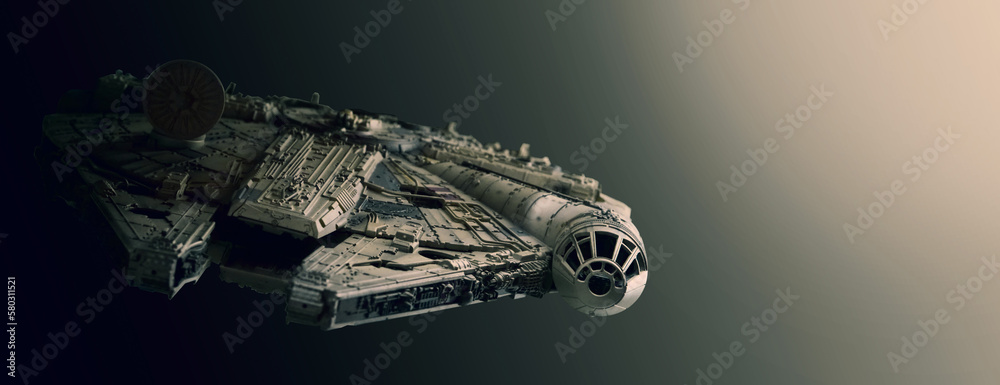 Naklejka premium Bangkok Thailand. April 30 2018. Star Wars figure. portrait images. toy figures characters model standing.