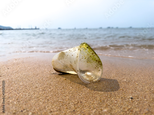 Close up of plastic waste on thebeach