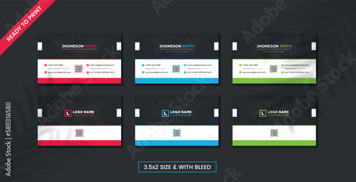 Black Corporate Business Card Design.