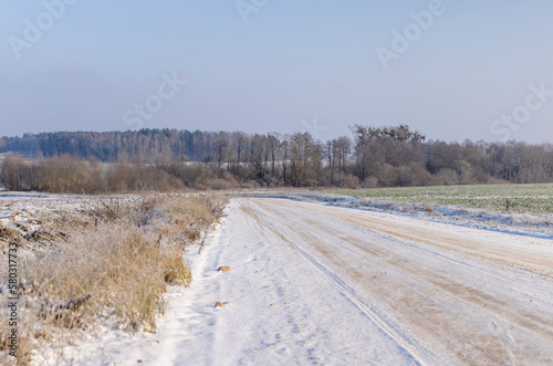 Wallpaper Mural A road covered with snow and ice for cars Torontodigital.ca