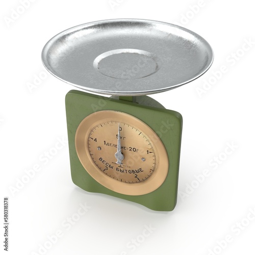 Old Kitchen Scales USSR 3d render illustration