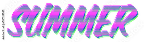 Retro Summer Text Typography Warped Effect