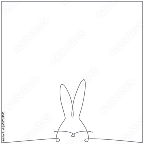 Easter continuous one line hand drawing frames pack. Illustration for post in social media, invitation, greeting card. Bunny, bird, sheep, church.