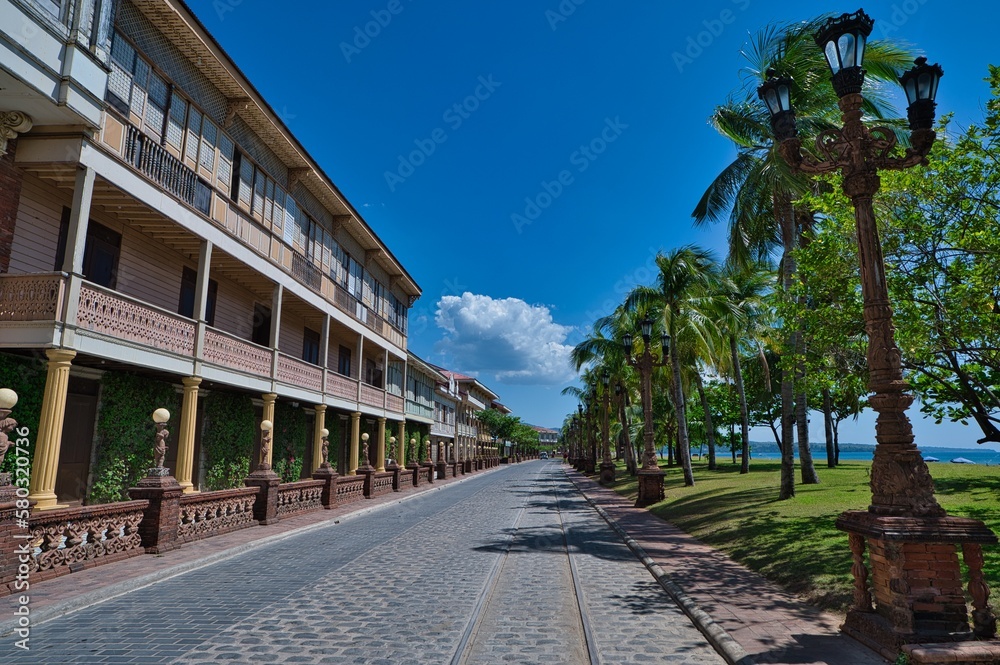 Historical and old town landscape view of the Philippines under the blue sky Historical and old town landscape view of the Philippines under the blue sky