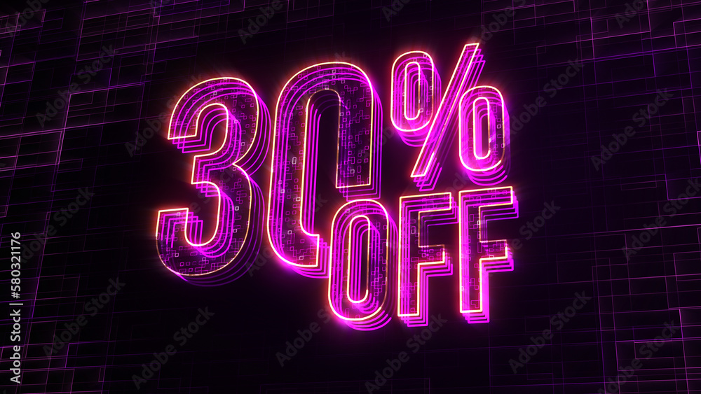 Futuristic Purple Yellow Shine 3D Perspective View 30 Percent Off Lines With Square Dots Fractal Digital Technology Futuristic Purple Yellow Shine 3D Perspective View 30 Percent Off Lines With Square Dots Fractal Digital Technology