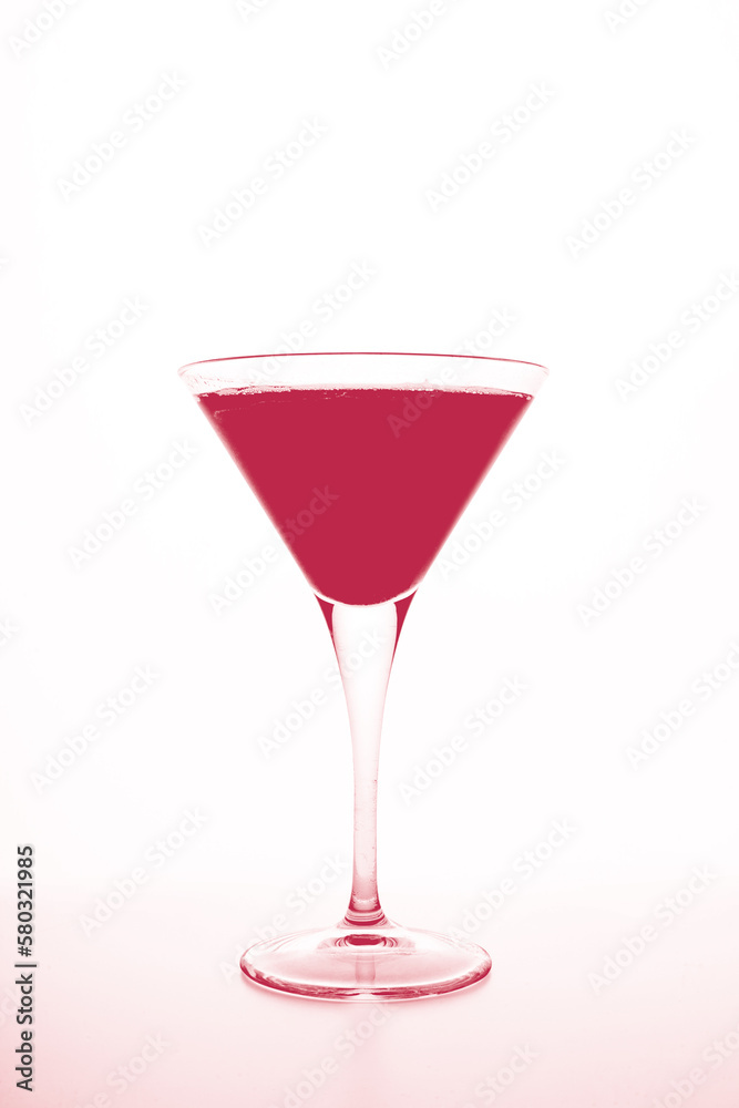 Viva Magenta trendy color of the year 2323.. Martini glass Viva Magenta trendy color of the year 2323.. Martini glass