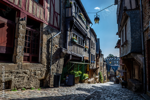 Breton Village Dinan With Narrow Alleys And Half-Timbered Houses In Department Ille et Vilaine In Brittany, France © grafxart