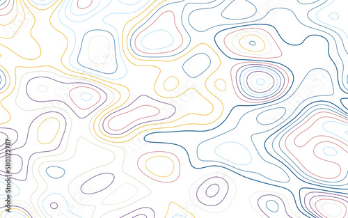 Colorful topography seamless pattern with waves