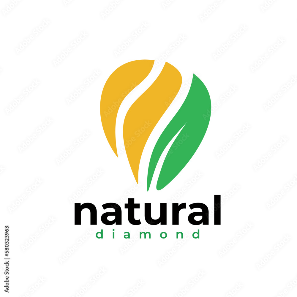 diamond logo design combined with leaf elements diamond logo design combined with leaf elements
