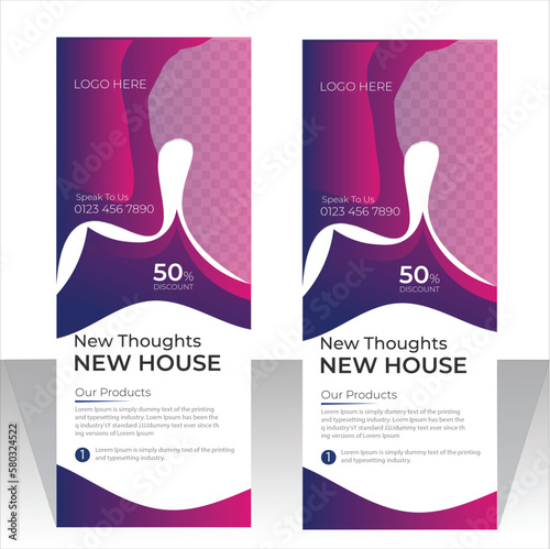 Real estate roll up banner template design new concept