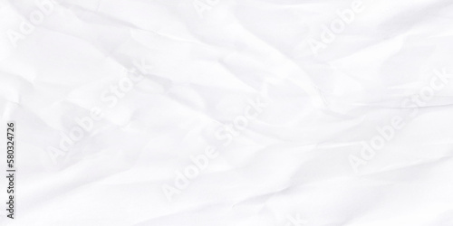 Clean white paper, wrinkled, abstract background. White crumpled paper texture background. Close up image.