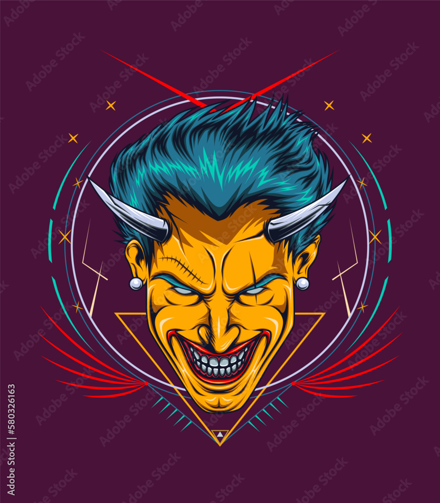 Devil boy smile vector artwork