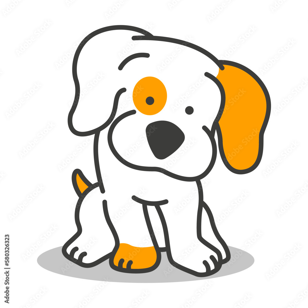 Funny dog vector cartoon character isolated on a white background. Funny dog vector cartoon character isolated on a white background.