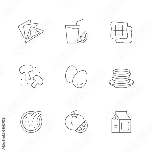 Set line icons of breakfast