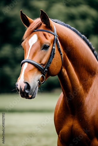 AI Stunning Horse Portrait Amidst Breathtaking Natural Scenery