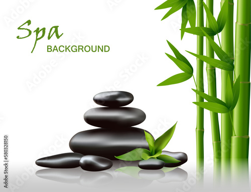 Spa rock bamboo background