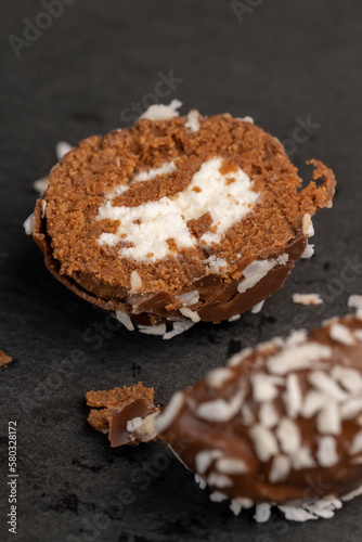 delicious and soft chocolate coconut cakes for dessert