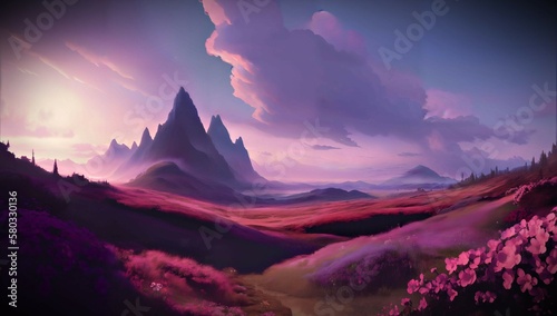 (4k) Insane Fantasy Mountain Landscape Wallpaper/Backgorund AI