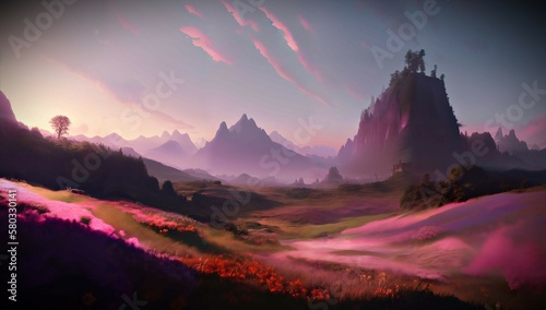  4k  Insane Fantasy Mountain Landscape Wallpaper Backgorund AI